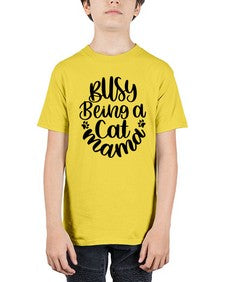 Busy Being A Cat Mama Style 80# - cats - Youth Tee Unisex