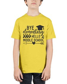 Bye elementary hello middle school 31# - eighth grade - Youth Tee Unisex