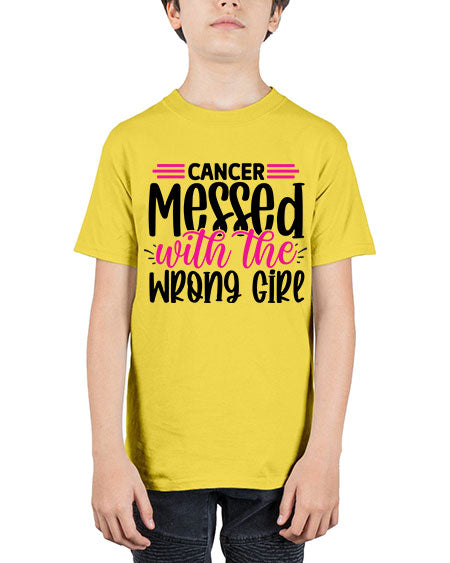 Cancer Messed with the Wrong Girl 29# - breast cancer - Youth Tee Unisex