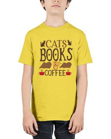 Cats Books Coffee Style 9# - cats - Youth Tee Unisex