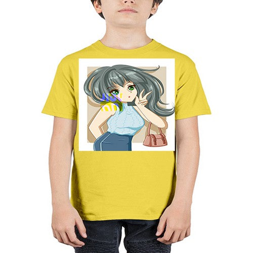Cool and beautiful girl carry a fashion bag 96# - anime - Youth Tee Unisex