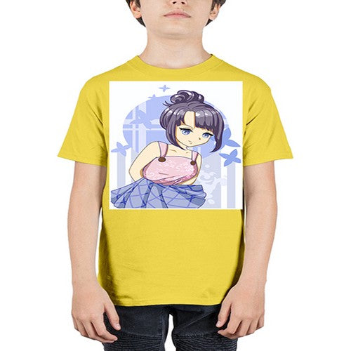 Cute and beautiful girl purple hair 167# - anime - Youth Tee Unisex