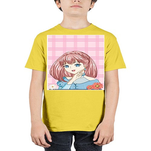Cute and beautiful princess pink short hair 72# - anime - Youth Tee Unisex
