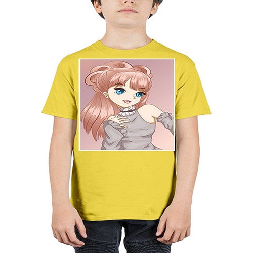 Cute and beautiful princess with brown long hair 55# - anime - Youth Tee Unisex