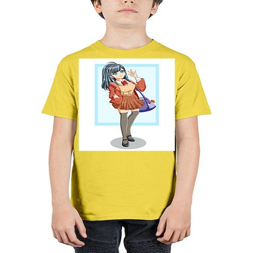 Cute and happy teenage girl back to school 175# - anime - Youth Tee Unisex