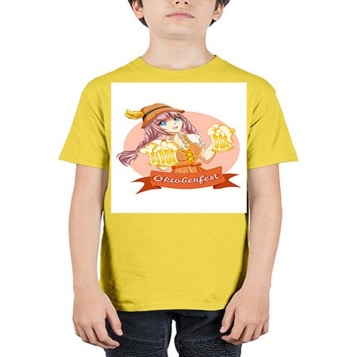 Cute and happy woman celebrating oktoberfest with beer 177# - anime - Youth Tee Unisex