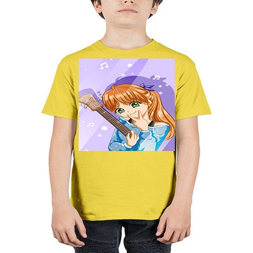 Cute and soft girl with guitar 53# - anime - Youth Tee Unisex