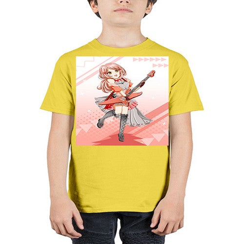 Cute rock star girl with guitar game 17# - anime - Youth Tee Unisex