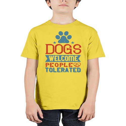 Dogs Welcome People Tolerated Style 208# - dogs - Youth Tee Unisex