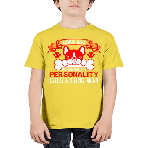 Dogs got personality Personality goes a long way Style 216# - dogs - Youth Tee Unisex