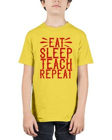 Eat Sleep Teach Repeat Style 739# - teacher - Youth Tee Unisex