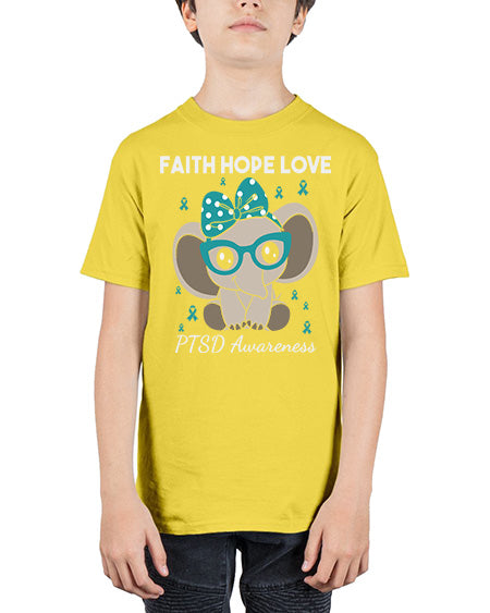 Elephant I Have PTSD Awareness 25# - PTSD - Youth Tee Unisex