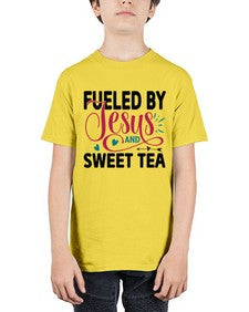 Fueled By Jesus And Sweet Tea 989# - tea - Youth Tee Unisex