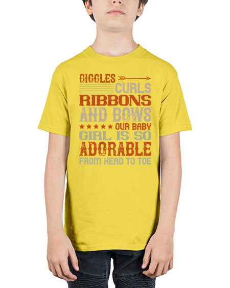 Giggles curls ribbons and bows Our baby girl is so adorable from head to toe Style 319# - baby - Youth Tee Unisex