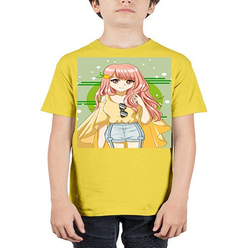 Happy and cute yellow blouse in summer holiday 43# - anime - Youth Tee Unisex