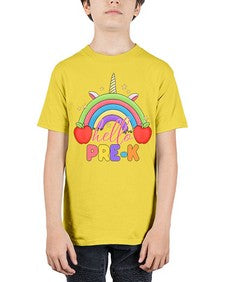 Hello PreK Unicorn Rainbow 312# - prek headstart - Youth Tee Unisex