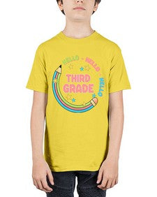 Hello third Grade Pencil 346# - third grade - Youth Tee Unisex