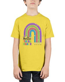 Hello third Grade Pencil Rainbow 347# - third grade - Youth Tee Unisex