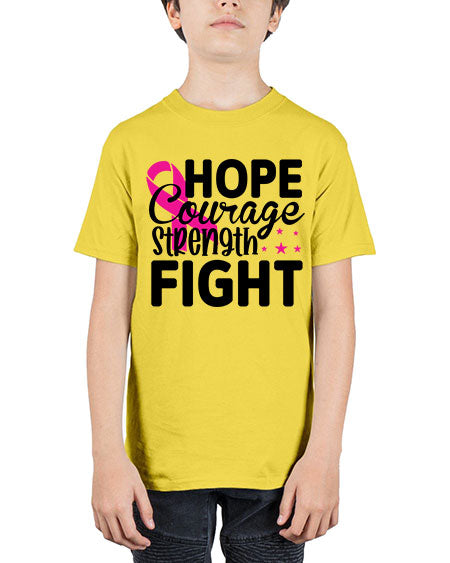 Hope Courage Strength Fight 21# - breast cancer - Youth Tee Unisex