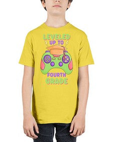 Leveled up to fourth Grade 468# - fourth grade - Youth Tee Unisex
