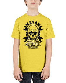 Mayan 927# - skull and bones - Youth Tee Unisex