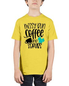 Messy Bun Coffee And Scrubs Style Style 1096# - nurse - Youth Tee Unisex