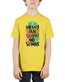 Messy Bun Coffee And Style Style 1097# - nurse - Youth Tee Unisex