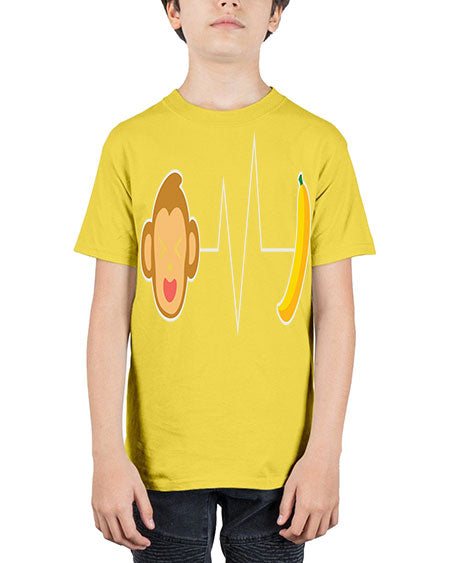 Monkey Heartbeat Banana 13# - monkey - Youth Tee Unisex