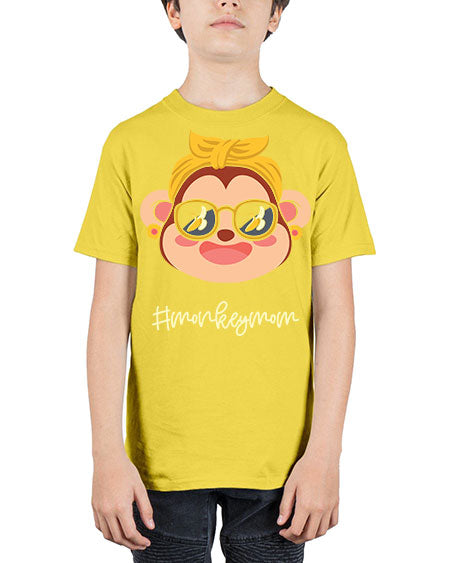 Monkey Mom Banana Glasses 16# - monkey - Youth Tee Unisex