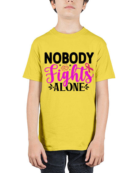 Nobody Fights Alone 12# - breast cancer - Youth Tee Unisex