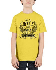 Not All Angels Have Wings Some Have Stethoscopes Style Style 1135# - nurse - Youth Tee Unisex