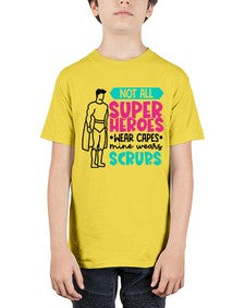 Not All Super Heroes Wear Capes Mine Wears Scrubs Style Style 1136# - nurse - Youth Tee Unisex