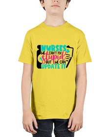 Nurses We Cant Fix Stupid But We Can Update It Style Style 1258# - nurse - Youth Tee Unisex