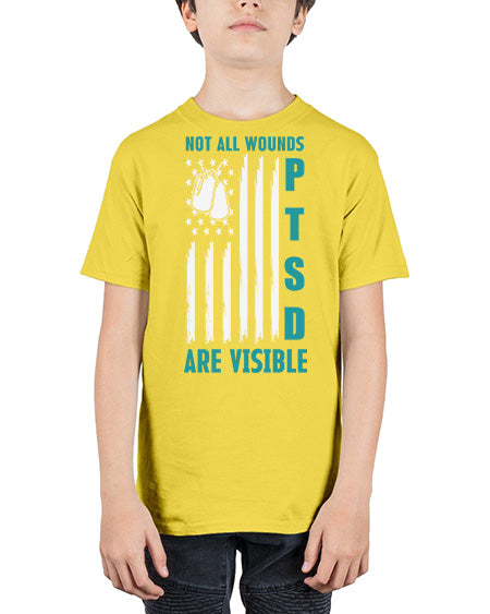 PTSD Awareness Not All Wounds 8# - PTSD - Youth Tee Unisex