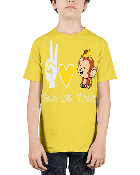Peace Love Monkey 20# - monkey - Youth Tee Unisex