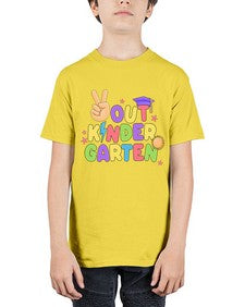 Peace Out Kindergarten Peace Hand 636# - kindergarten - Youth Tee Unisex