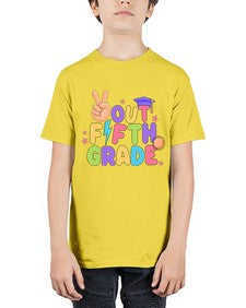 Peace Out fifth Grade Peace 621# - fifth grade - Youth Tee Unisex