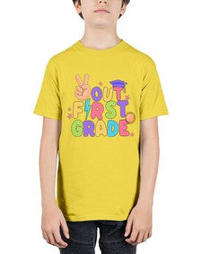 Peace Out first Grade Peace 625# - first grade - Youth Tee Unisex