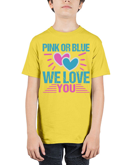 Pink or Blue we love you Style 189# - baby - Youth Tee Unisex