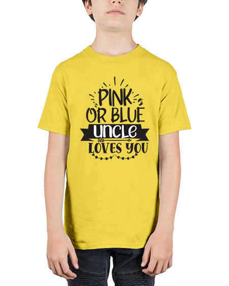 Pink or blue aucle loves you 429# - pregnancy - Youth Tee Unisex