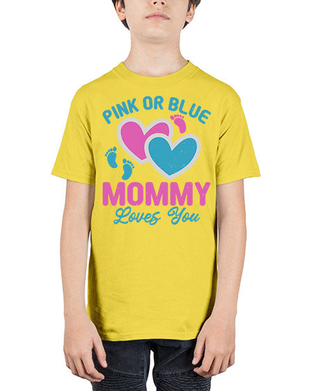 Pink or blue mommy loves you Style 186# - baby - Youth Tee Unisex