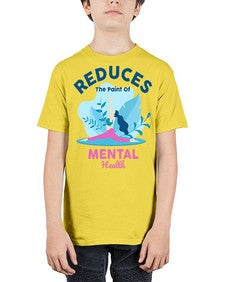 Reduces the Paint of Mental Health 495# - yoga - Youth Tee Unisex