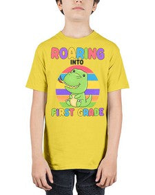 Roaring to first Grade Trex 768# - first grade - Youth Tee Unisex