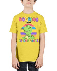 Roaring to second Grade Trex 772# - second grade - Youth Tee Unisex