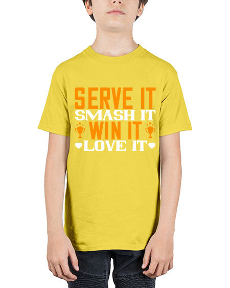Serve it smash it win it love it 1883# - badminton - Youth Tee Unisex