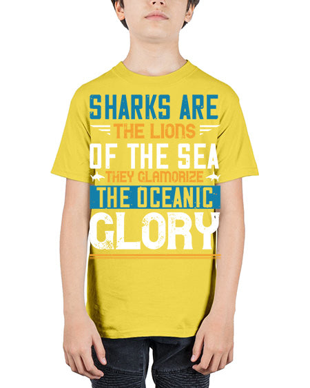 Sharks are the lions of the seaThey glamorize the oceanic glory Style 30# - shark-fish - Youth Tee Unisex