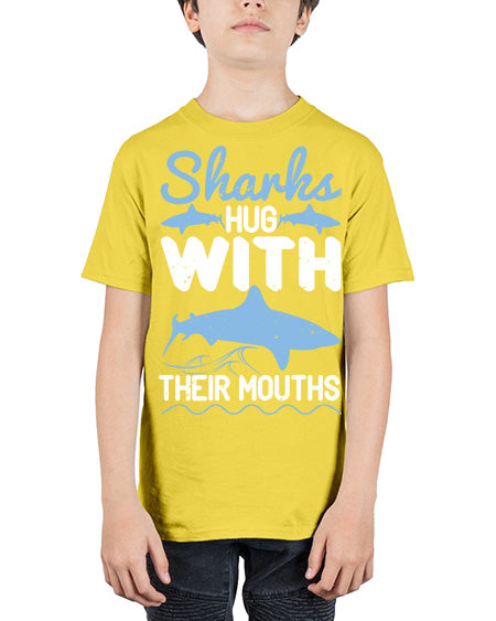 Sharks hug with their mouths Style 22# - shark-fish - Youth Tee Unisex