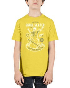 Skull Skater 1064# - skull and bones - Youth Tee Unisex