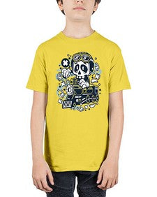 Skull Train 1067# - skull and bones - Youth Tee Unisex