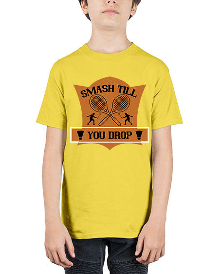 Smash till you drop 1864# - badminton - Youth Tee Unisex